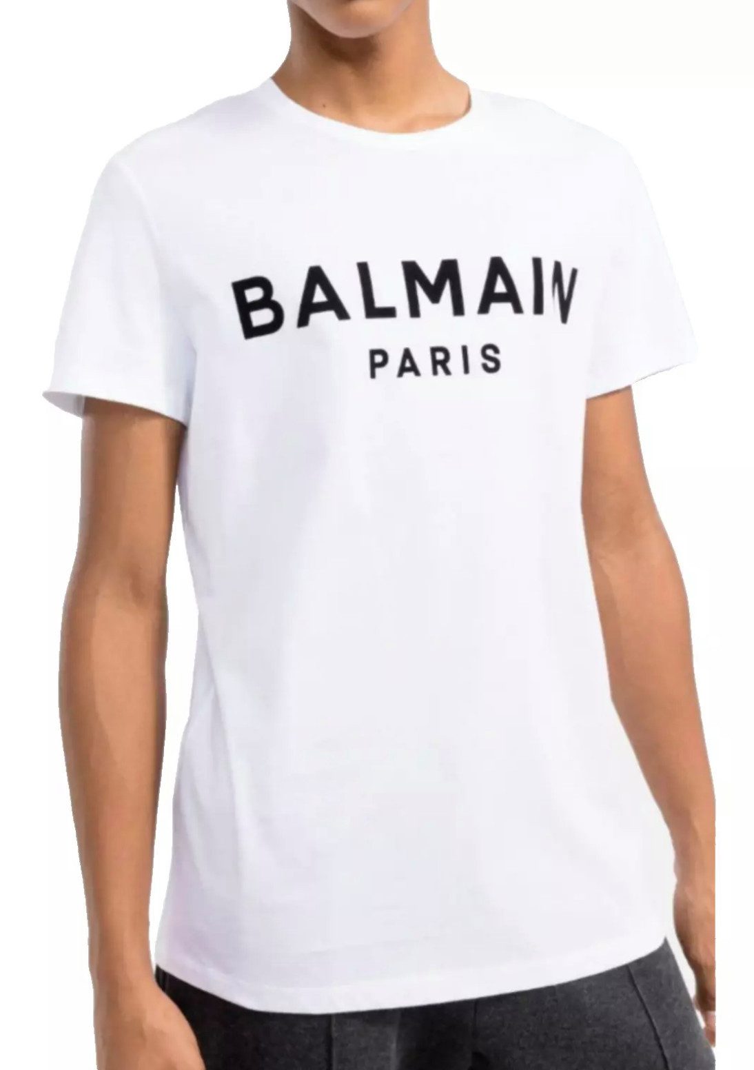 Balmain Paris T-Shirt Flocked Logo Straight günstig online kaufen