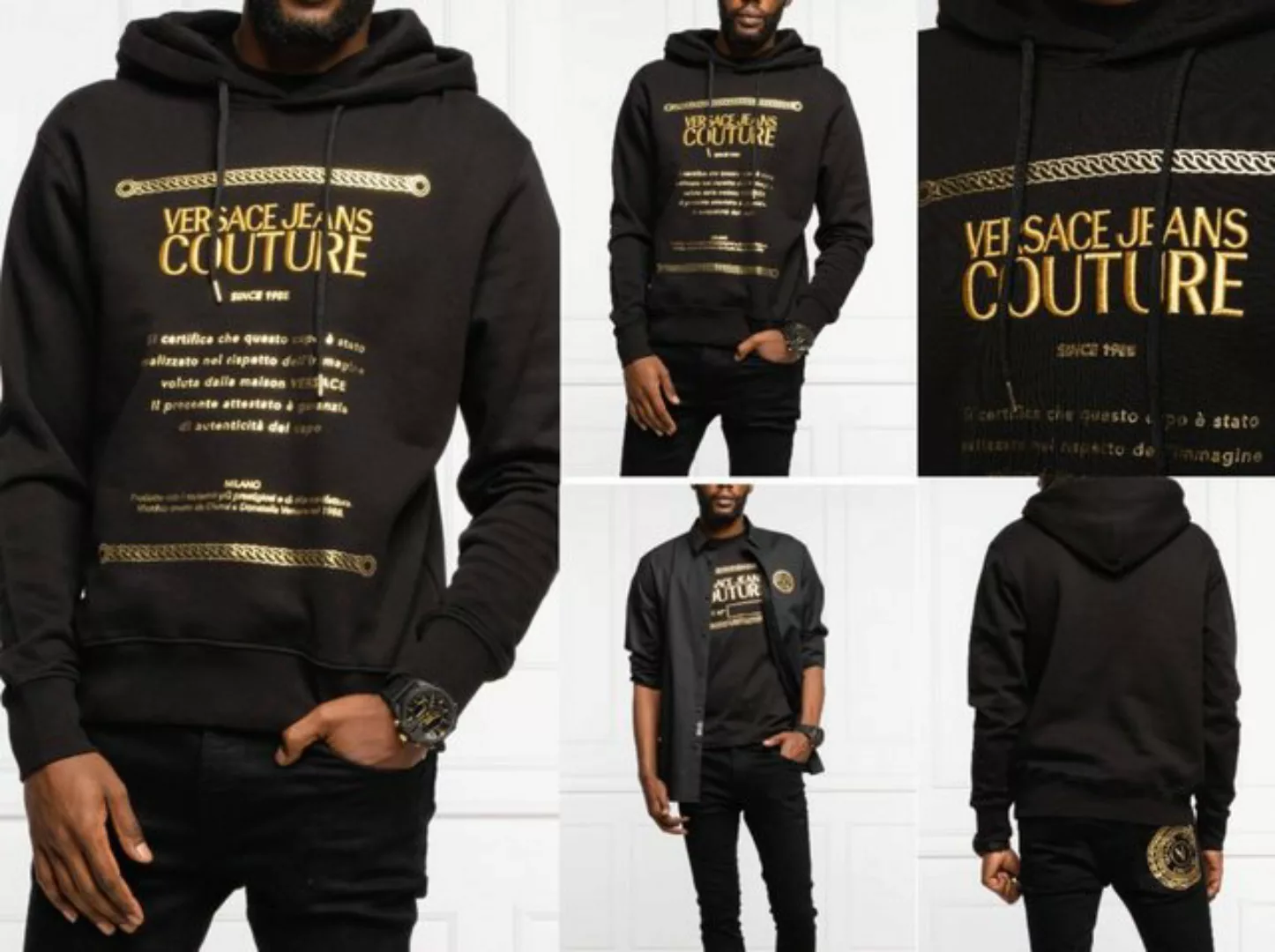 Versace Sweatshirt VERSACE JEANS COUTURE GOLD Hoodie Sweater Sweatshirt Pul günstig online kaufen