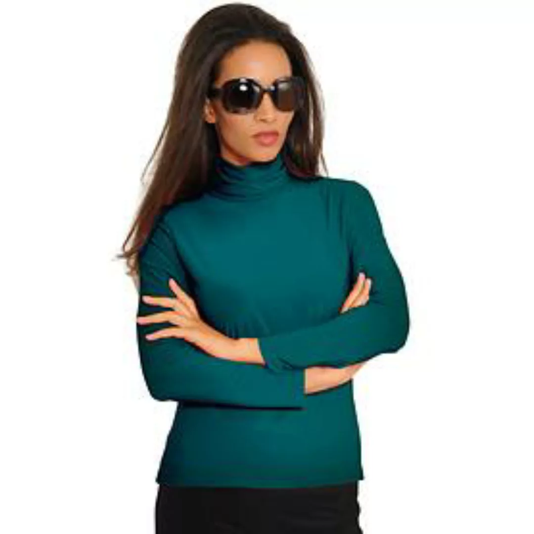 Rollkragenpullover 'Leandra' petrol Gr. 44 günstig online kaufen