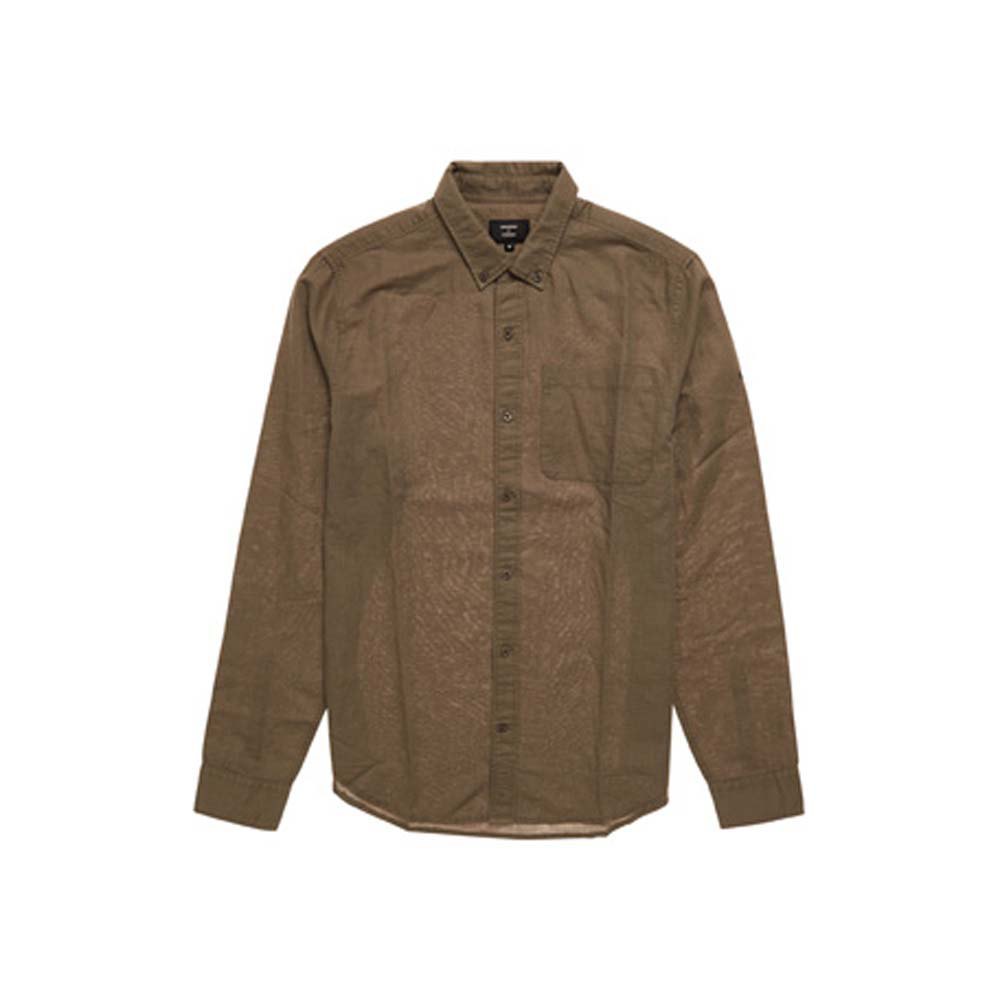 Superdry Linen Baumwoll-langarmhemd M Moss Khaki günstig online kaufen