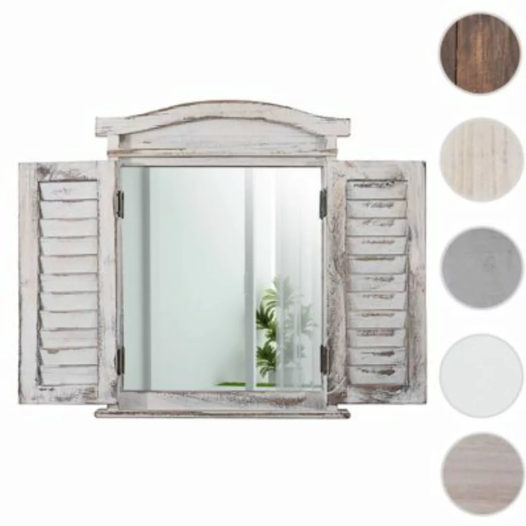HWC Mendler Wandspiegel mit Fensterläden weiß günstig online kaufen