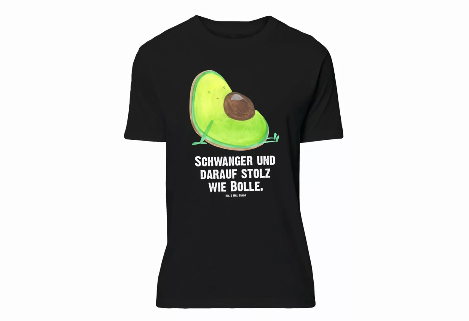 Mr. & Mrs. Panda T-Shirt Avocado schwanger - Schwarz - Geschenk, Schwangers günstig online kaufen