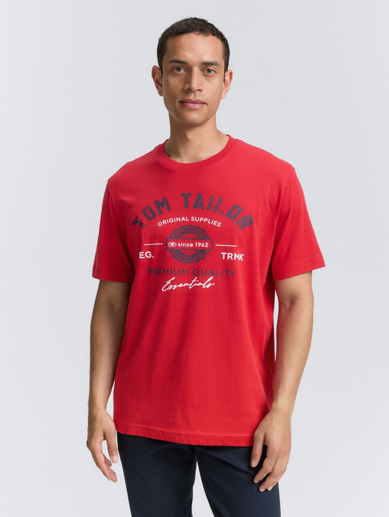 Tom Tailor Herren T-Shirt LOGO - Regular Fit günstig online kaufen