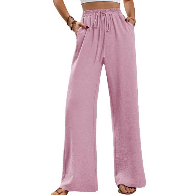 KIKI Loungepants Women's high-waisted wide-leg pants, straight-leg loose ca günstig online kaufen