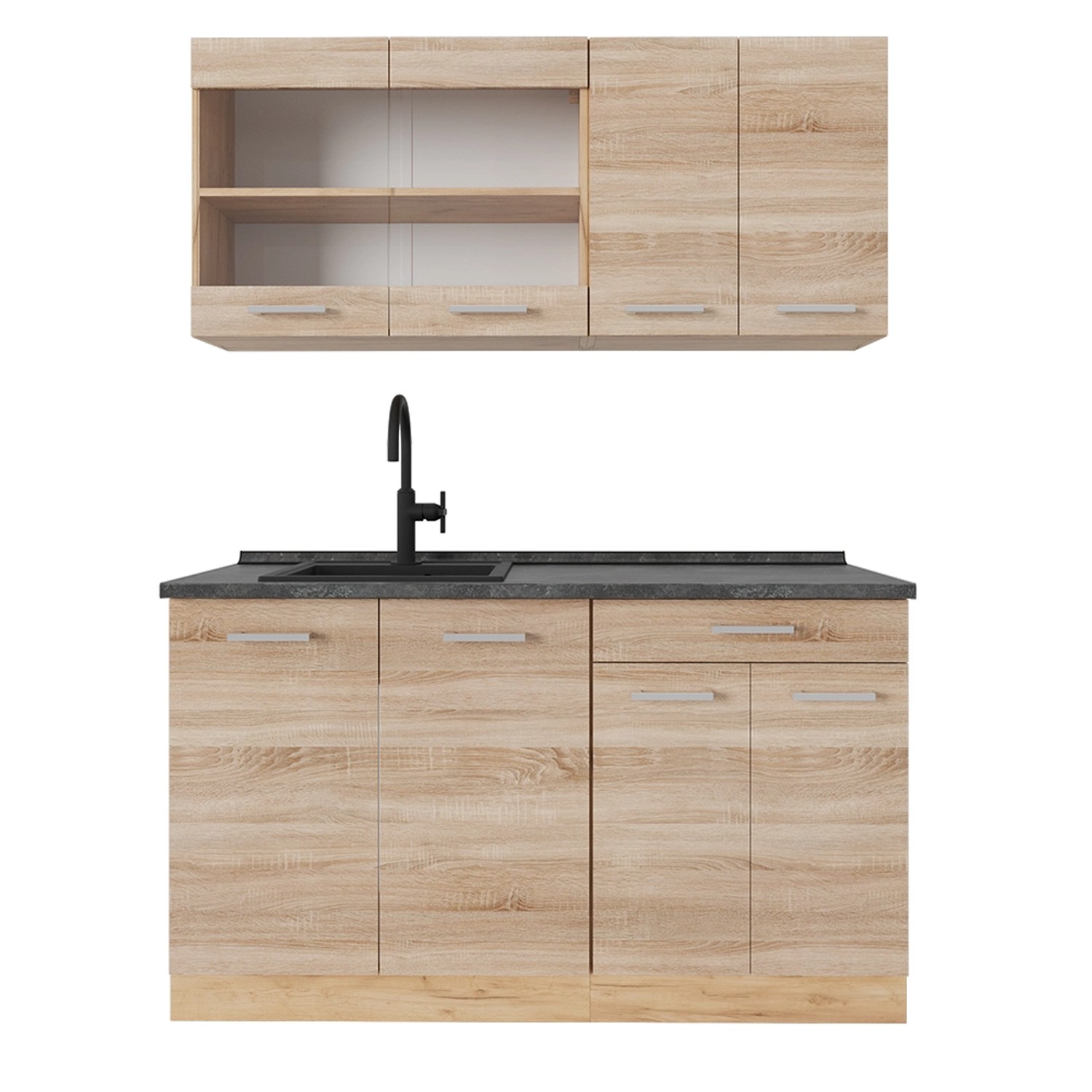Vicco Küchenzeile R-Line, Sonoma/Goldkraft Eiche, 140 günstig online kaufen