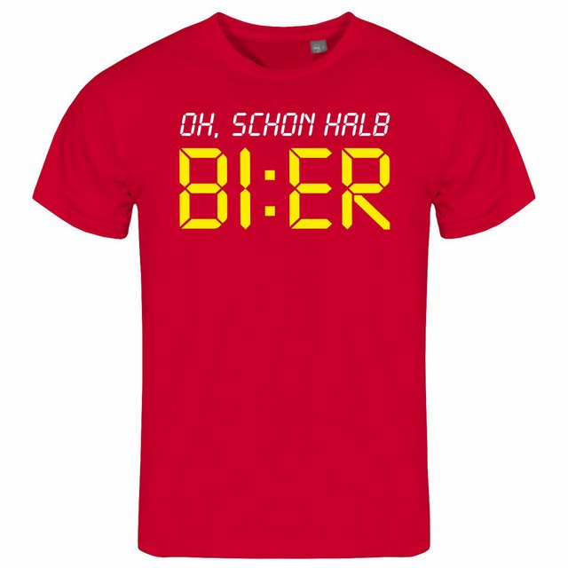 deinshirt Print-Shirt Herren T-Shirt Oh schon halb Bier Funshirt mit Motiv günstig online kaufen