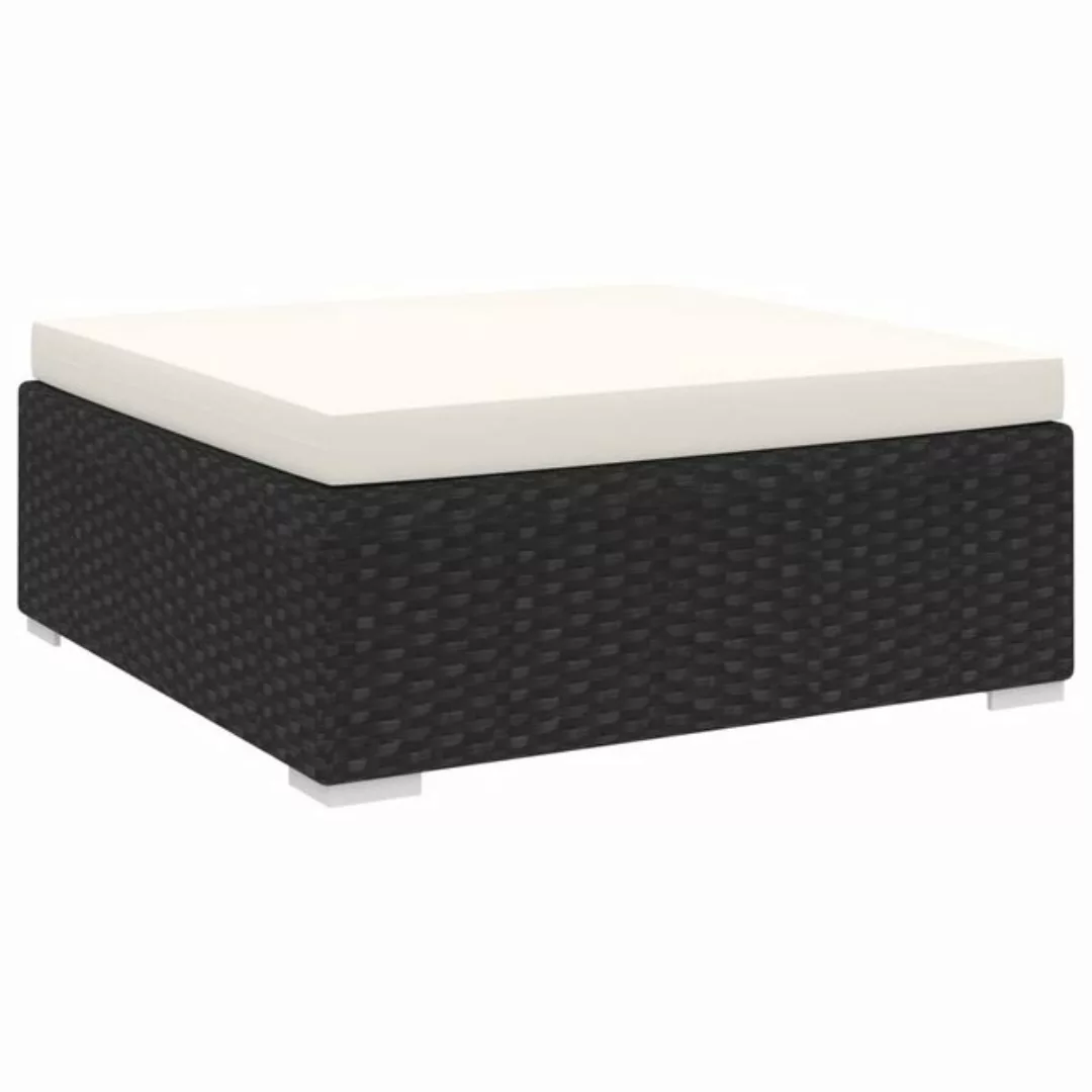 Modular-fußhocker 1 Stk. + Auflagen Poly Rattan Schwarz günstig online kaufen