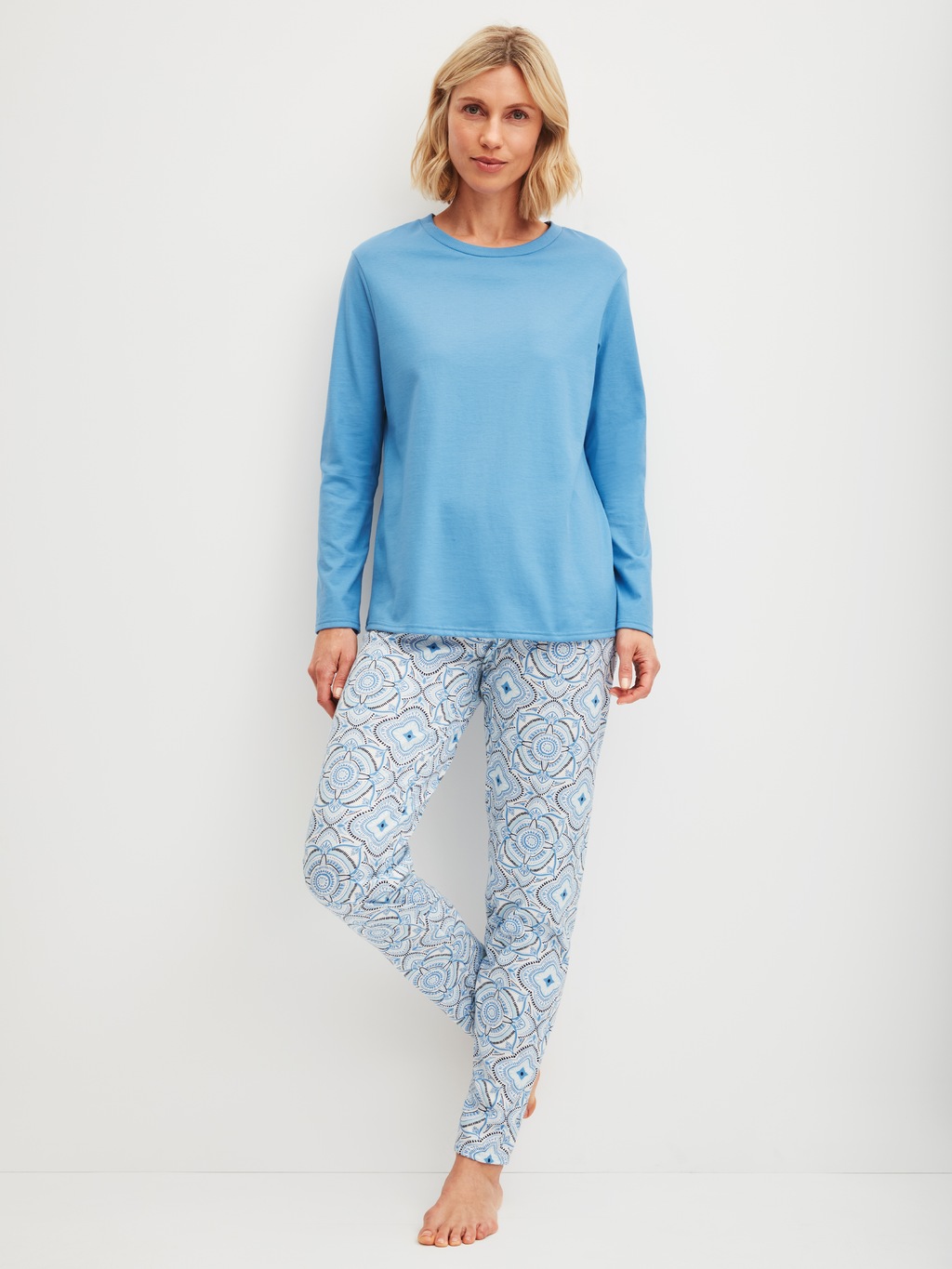 CALIDA Schlafanzug "Cotton Special", (2 tlg.), Langarm, bequem, Baumwolle, günstig online kaufen