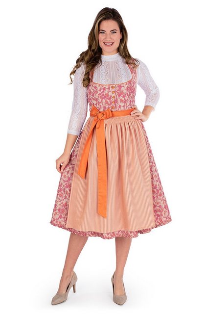 Melega Dirndl Midi Dirndl 2tlg. - ZOELLA - pink/beige/orange günstig online kaufen