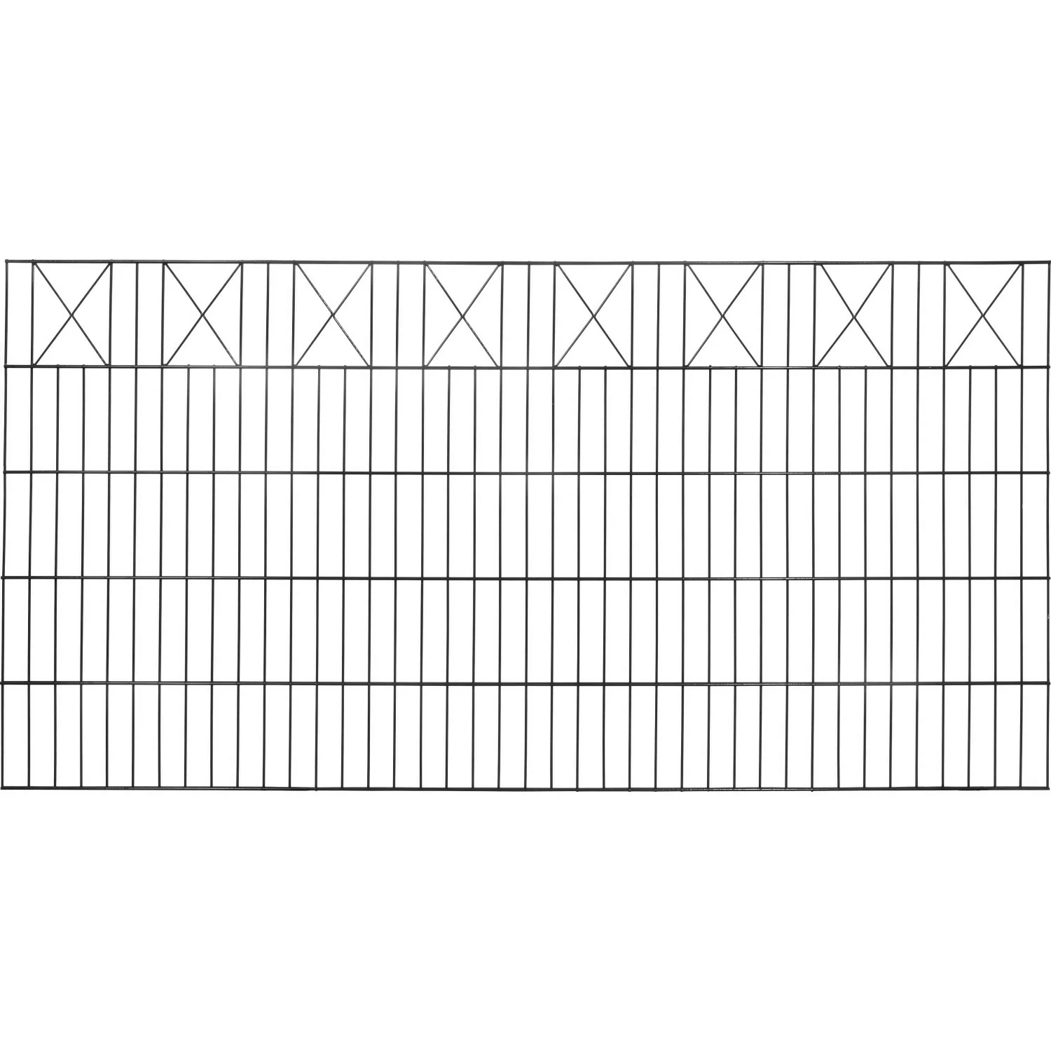 Dekor-Doppelstabmattenzaun X-Reihe Anthrazit 100 x 200 cm günstig online kaufen