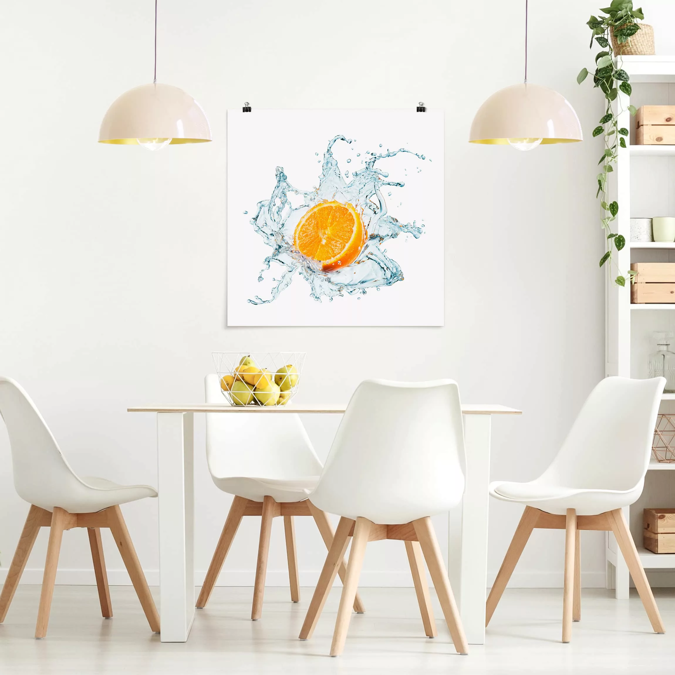 Poster Küche - Quadrat Frische Orange günstig online kaufen