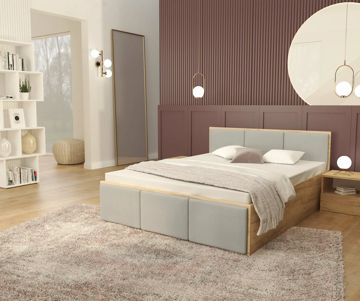 Siblo Bett Napoli D (Holzrahmen, Bettzeugbehälter), Möbelplatte günstig online kaufen