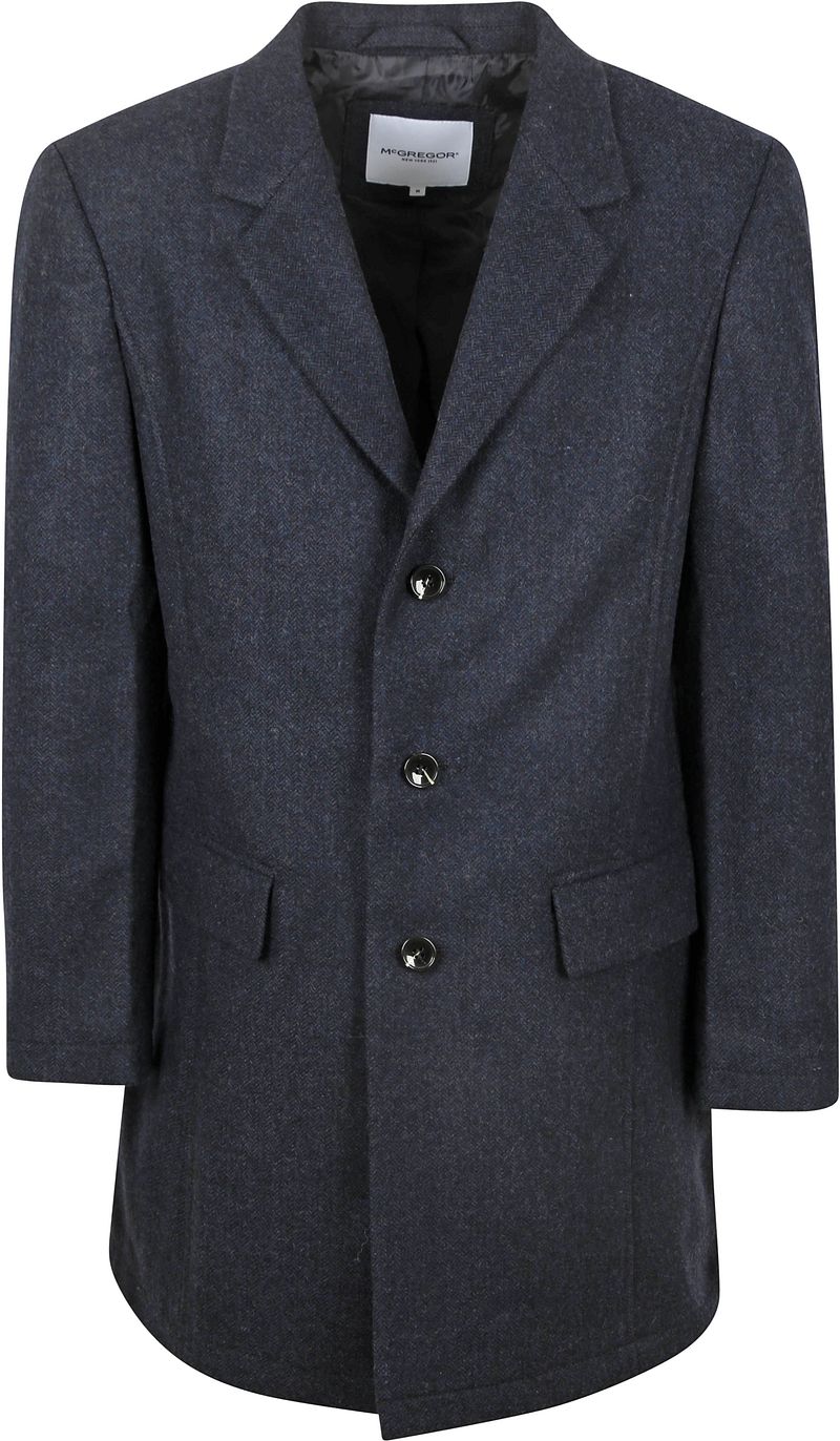 McGregor Coat Wool Herringbone Navy - Größe S günstig online kaufen