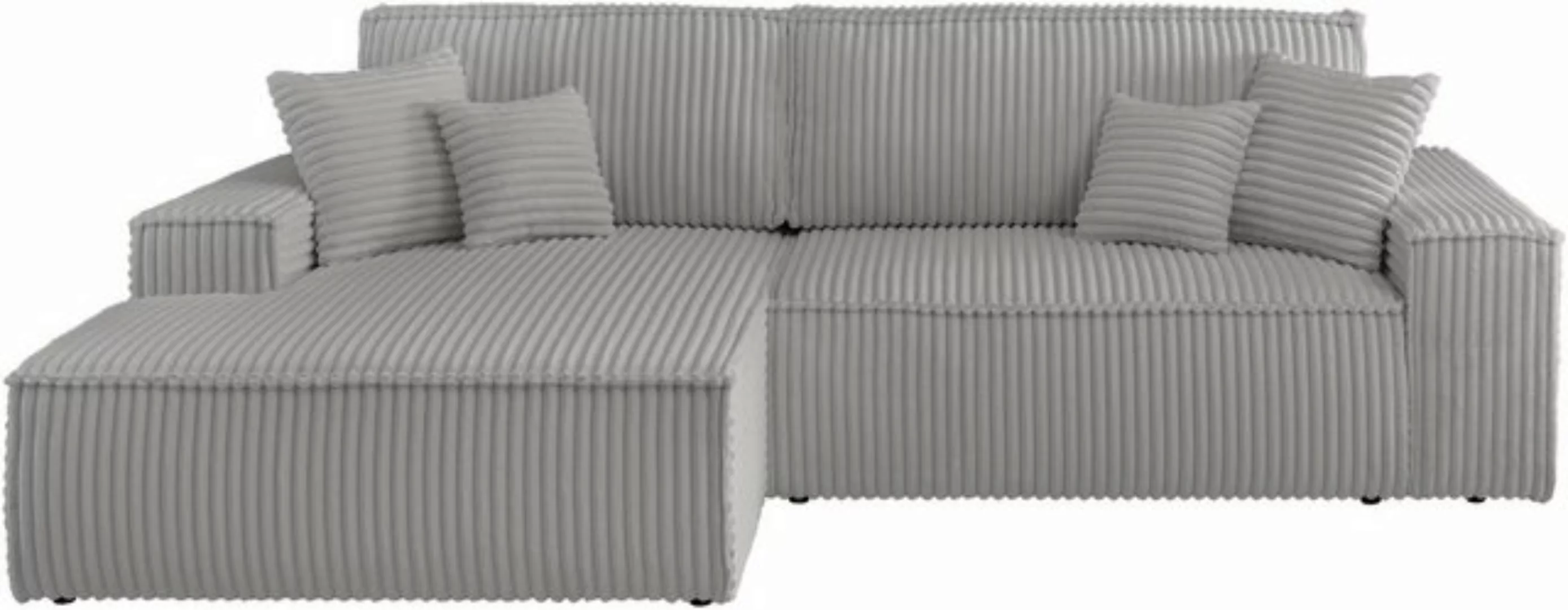 andas Ecksofa Finnley Schlafsofa 267 cm in Bouclé, Struktur fein u. Cord, L günstig online kaufen