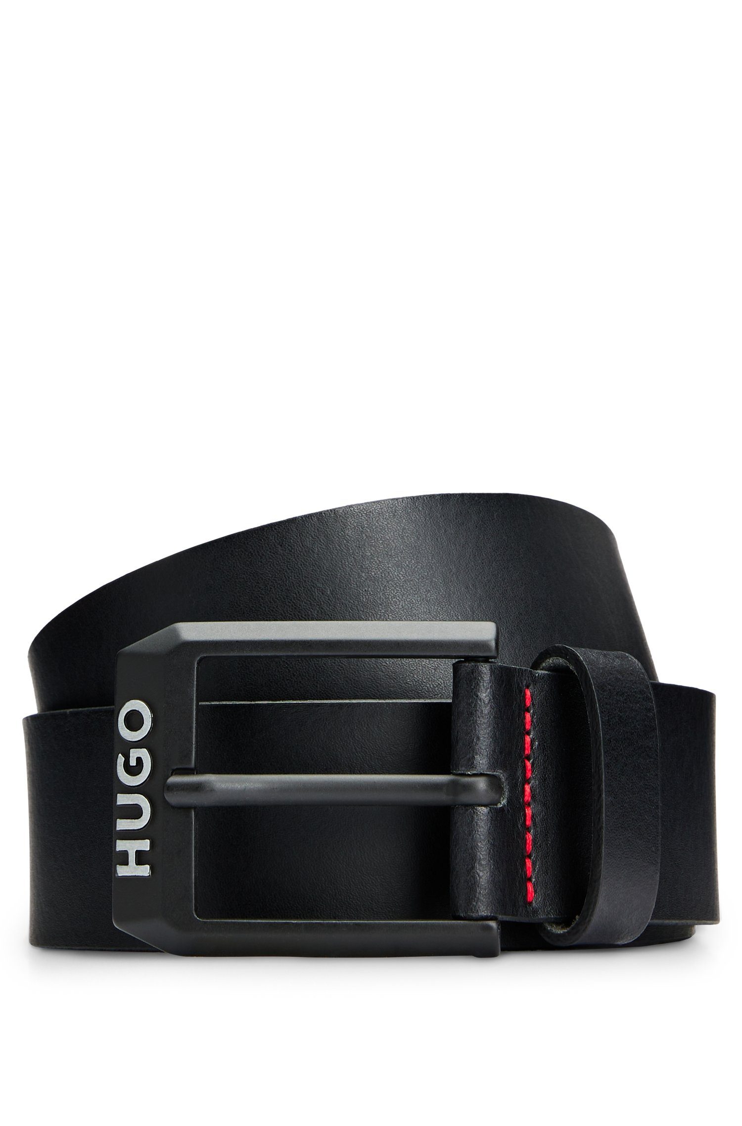 HUGO Ledergürtel Gelio-B_Sz40 HUGO Markenlabel, rote günstig online kaufen