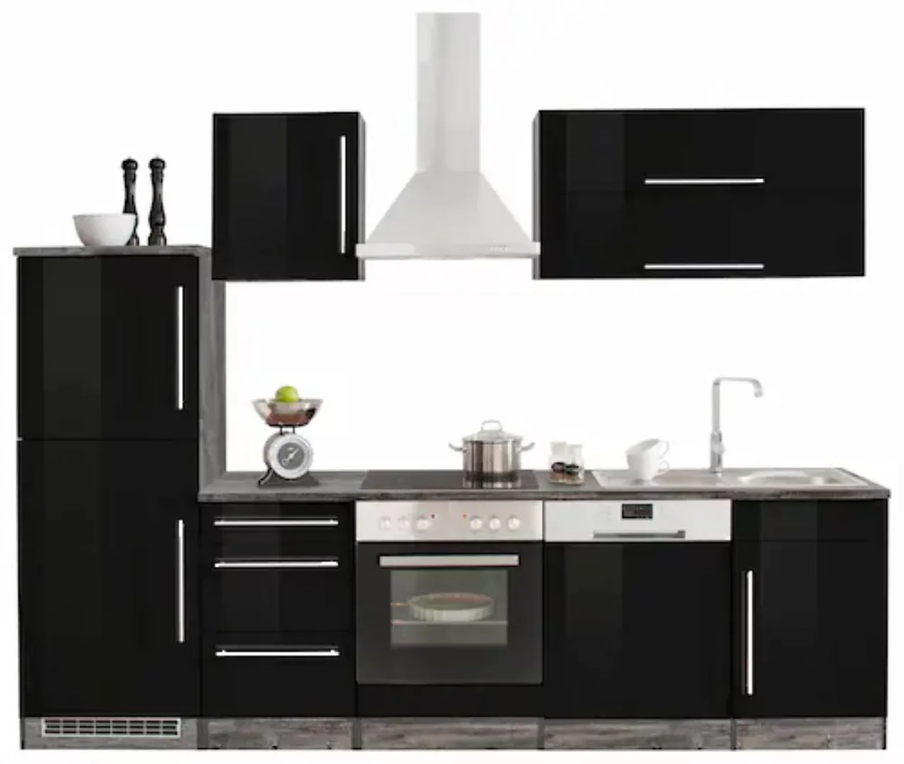 Kochstation Küchenzeile "KS-Samos", mit E-Geräten, Breite 280 cm günstig online kaufen