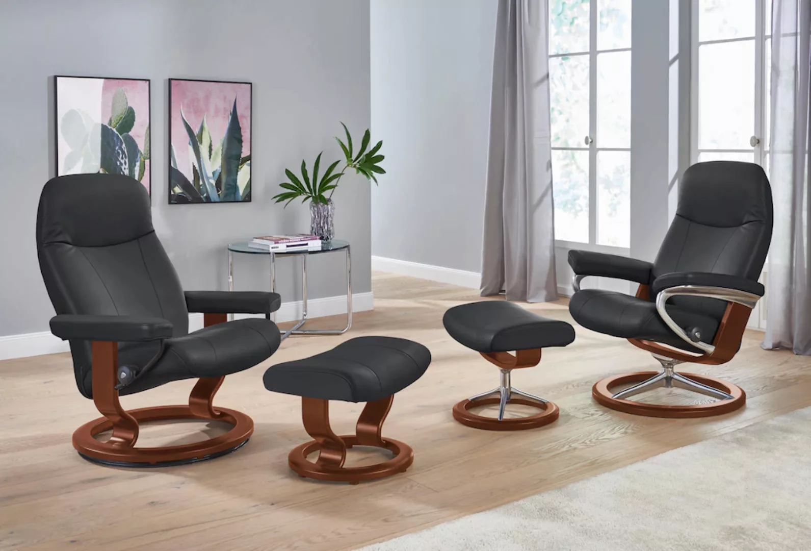 Stressless® Relaxsessel »Garda«, (Set, Relaxsessel mit Hocker), mit Hocker, günstig online kaufen