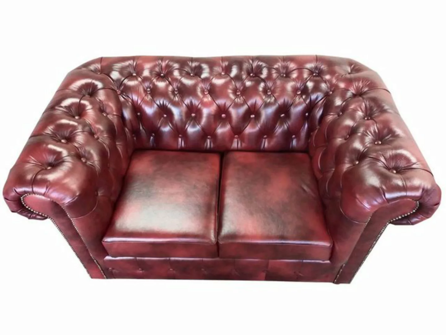 Xlmoebel Sofa Chesterfield Sofa 2-Sitzer Leder Lounge Braun Modern Neu, Her günstig online kaufen