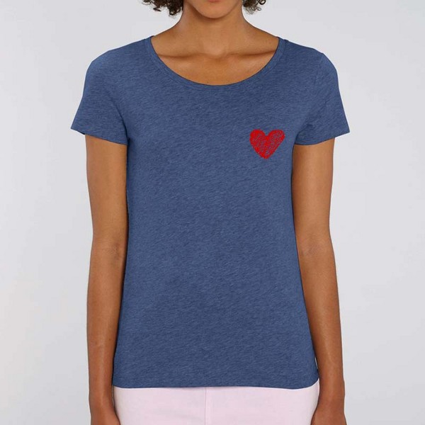 Frauen T-shirt - Indigo Blau - Herz günstig online kaufen
