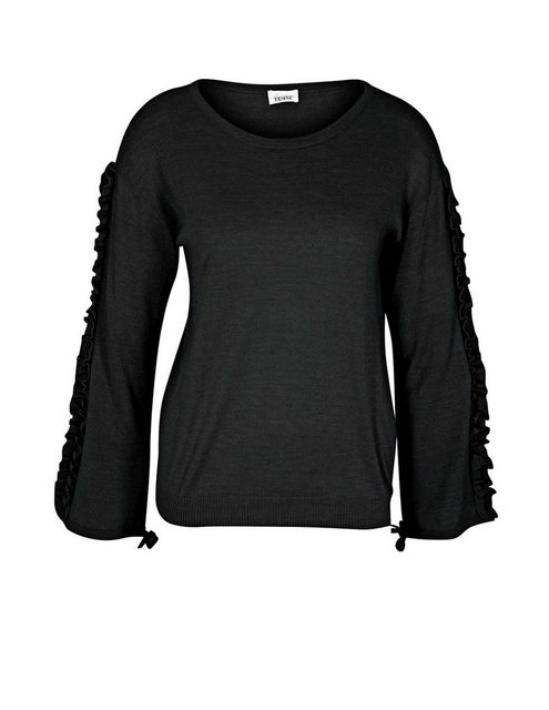 heine Wickelpullover LINEA TESINI Damen Designer-Pullover mit Rüschen, schw günstig online kaufen