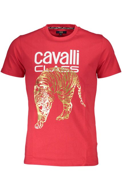 Cavalli Class T-Shirt Exklusives Herren T-Shirt Rot - Kurze Ärmel günstig online kaufen