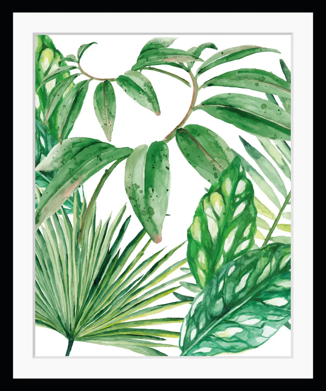 queence Bild "lelele", Blätter, Dschungel, Blätter, gerahmt, Natur günstig online kaufen