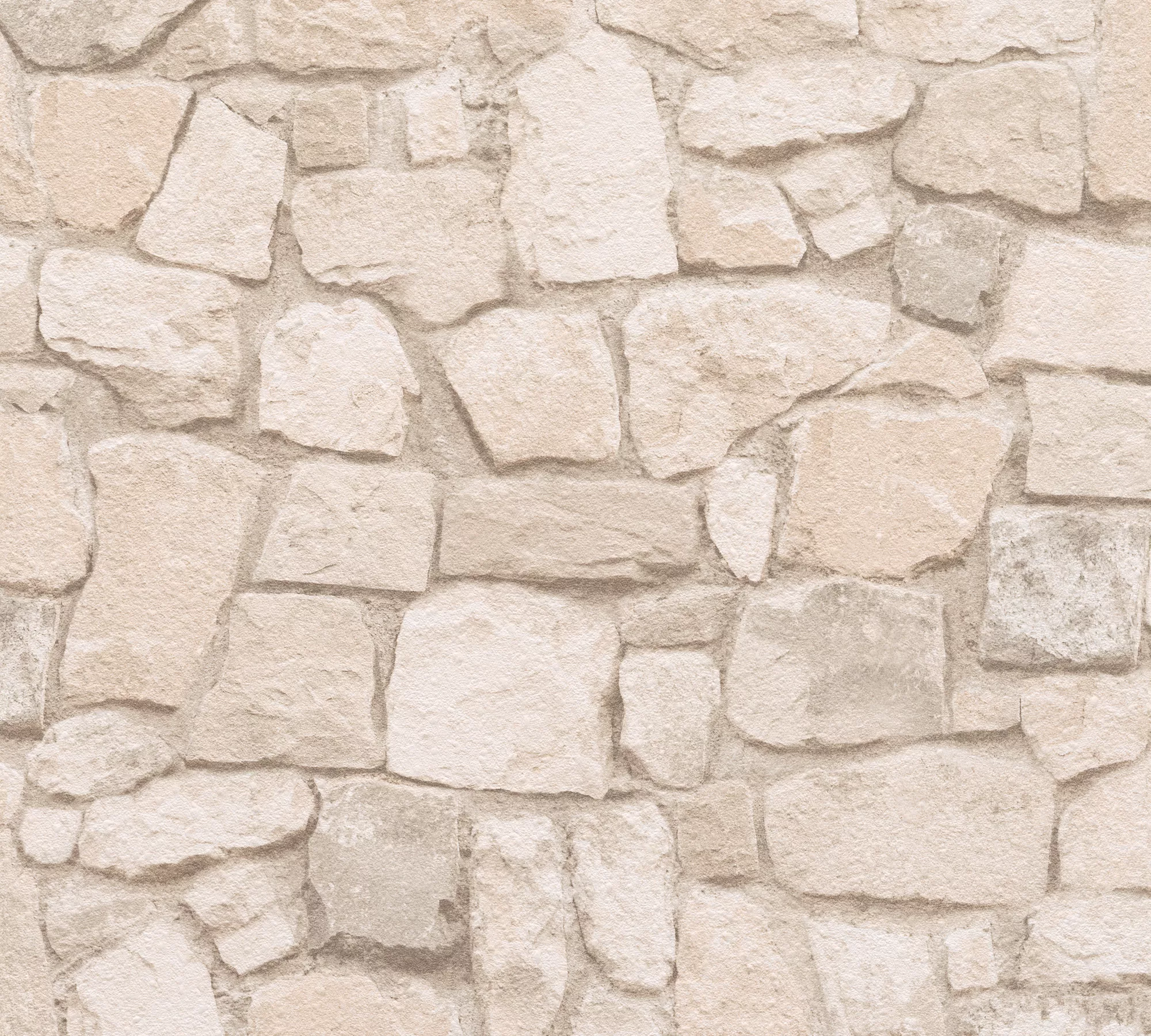 Bricoflor Bruchsteintapete in Creme Beige Mediterrane Stein Tapete in Mauer günstig online kaufen