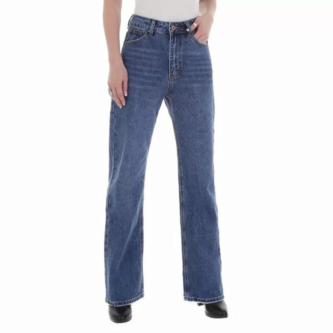 Ital-Design Weite Jeans Damen Freizeit High Waist Jeans in Blau günstig online kaufen
