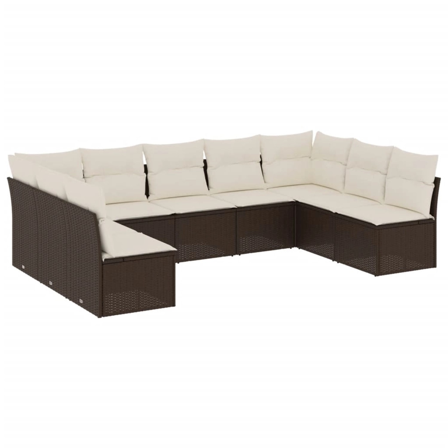 vidaXL 9-Tlg Garten-Sofagarnitur mit Kissen Braun Poly Rattan 3218073 günstig online kaufen