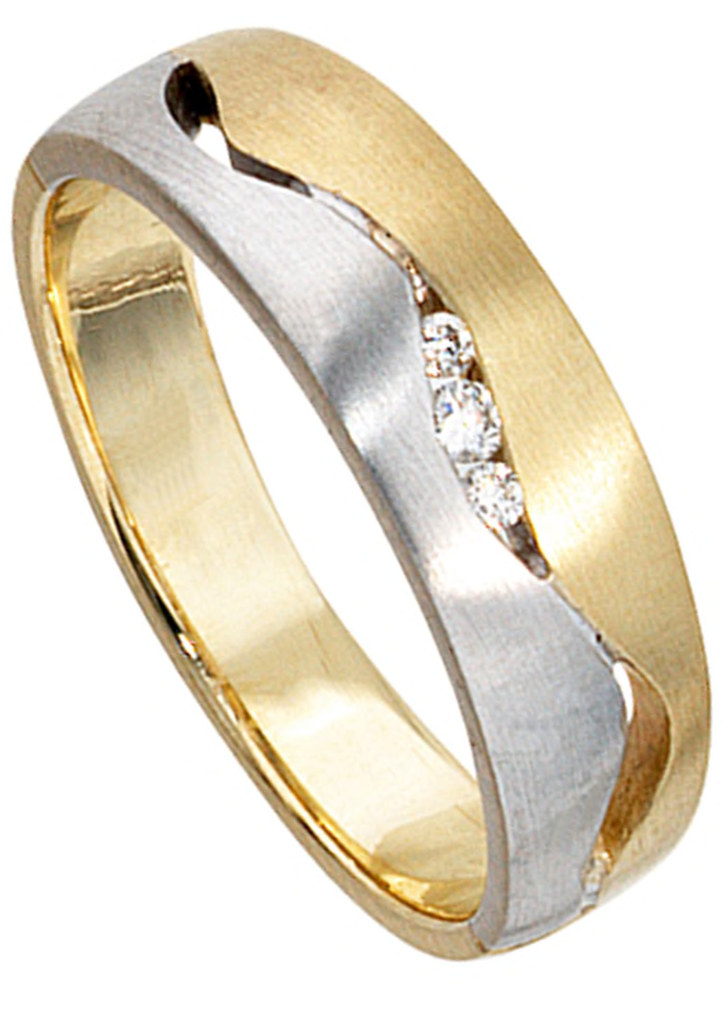 JOBO Diamantring "Ring mit 3 Diamanten", 585 Gold bicolor günstig online kaufen