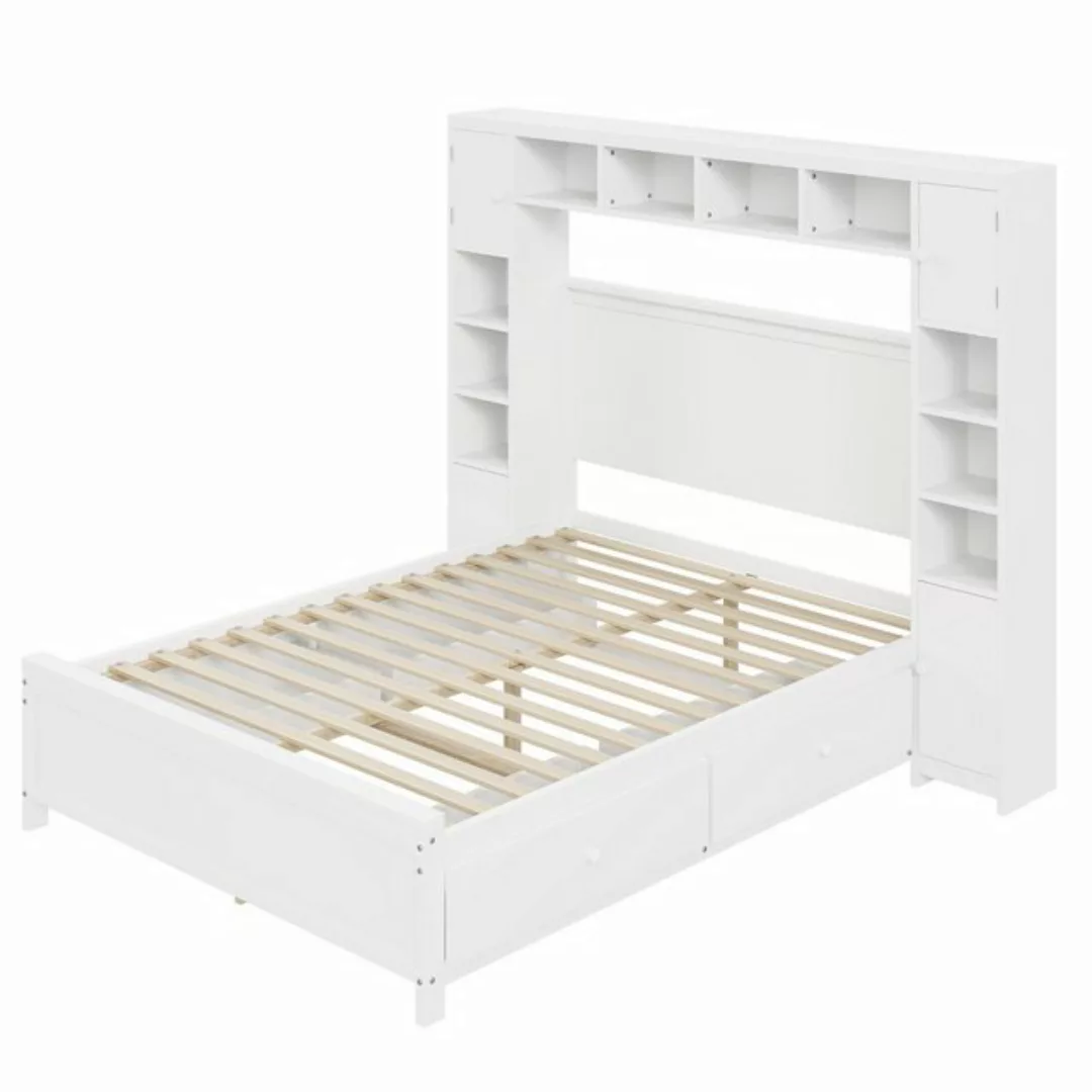 IDEASY Jugendbett Holzrahmenbett, Modulbett, 140*200, 4 Schubladen, Ablagef günstig online kaufen