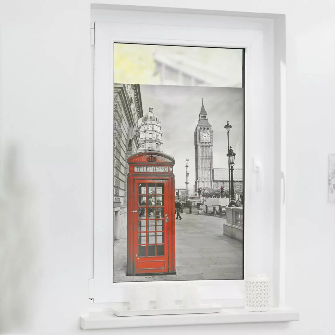 LICHTBLICK Fensterfolie London rot B/L: ca. 50x50 cm günstig online kaufen