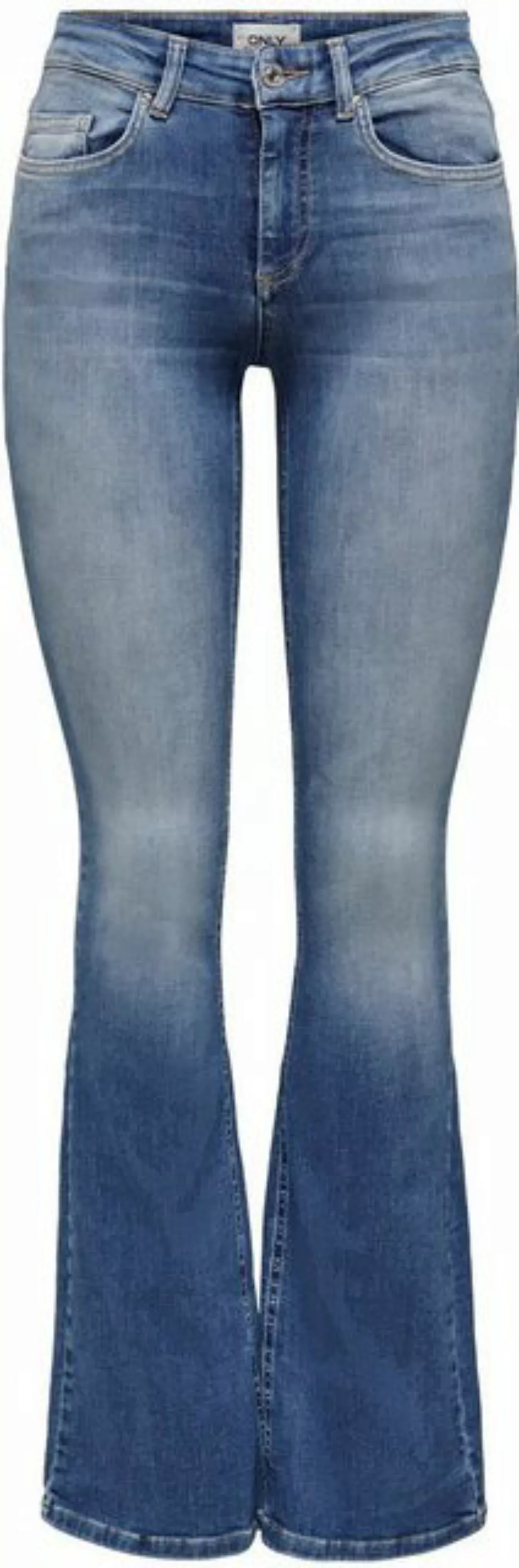 Only Damen Jeans ONLBLUSH MID FLARED REA1319 Blau - Medium Blue Denim günstig online kaufen