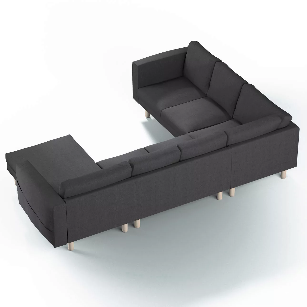 Bezug für Norsborg 5-Sitzer Ecksofa mit Recamiere, stahlgrau, Norsborg Bezu günstig online kaufen