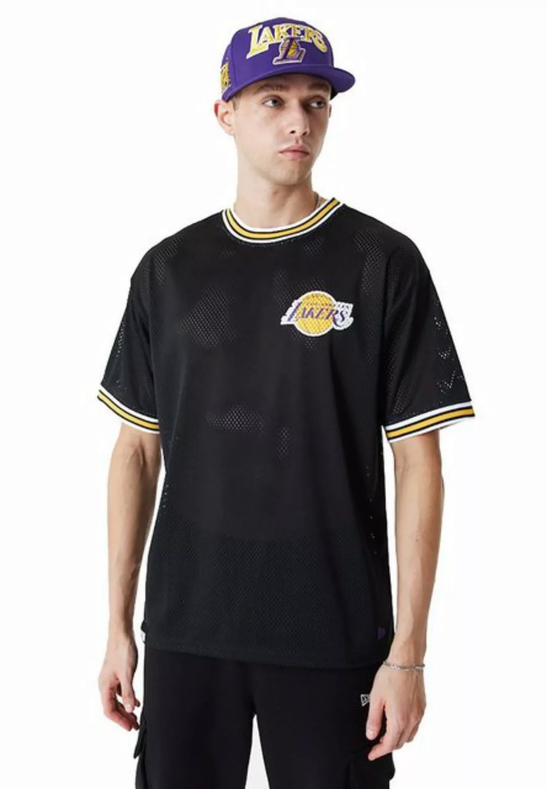 New Era T-Shirt New Era Herren T-Shirt NBA OS MESH TEE LA LAKERS Black Schw günstig online kaufen