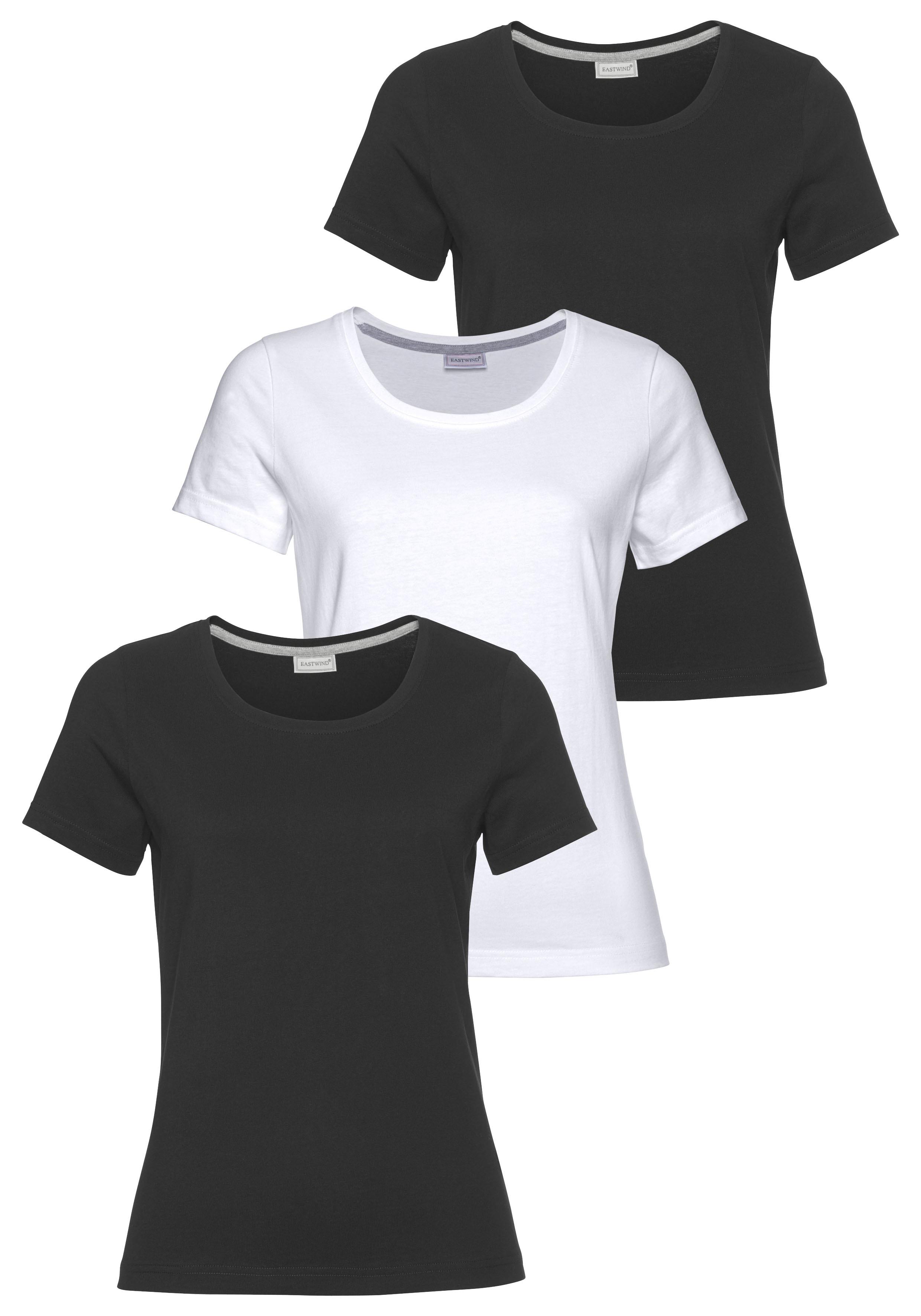 Eastwind T-Shirt, Kurzarm, figurumspielend, aus Baumwolle, im 3er-Pack günstig online kaufen