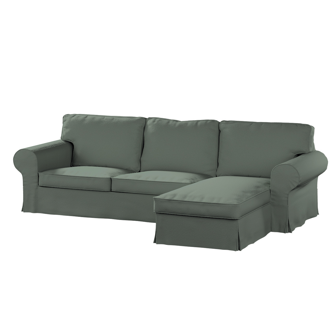 Bezug für Ektorp 2-Sitzer Sofa mit Recamiere, grün, Ektorp 2-Sitzer Sofabez günstig online kaufen