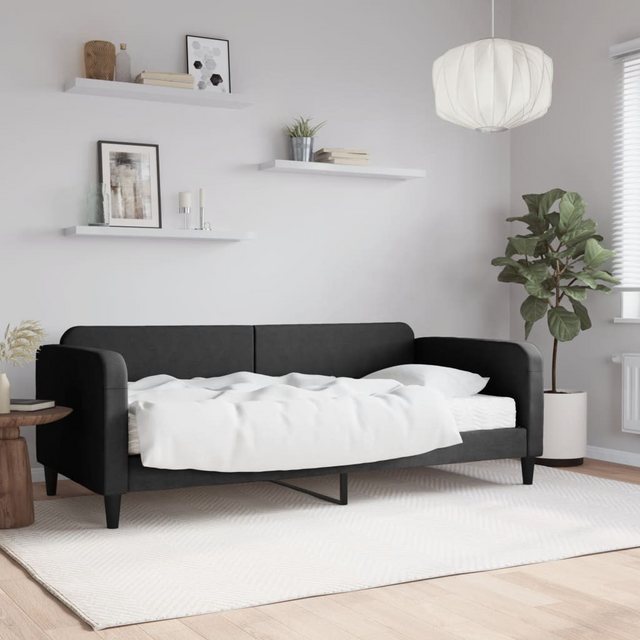 vidaXL Gästebett Gästebett Tagesbett mit Matratze Schwarz 90x190 cm Stoff B günstig online kaufen