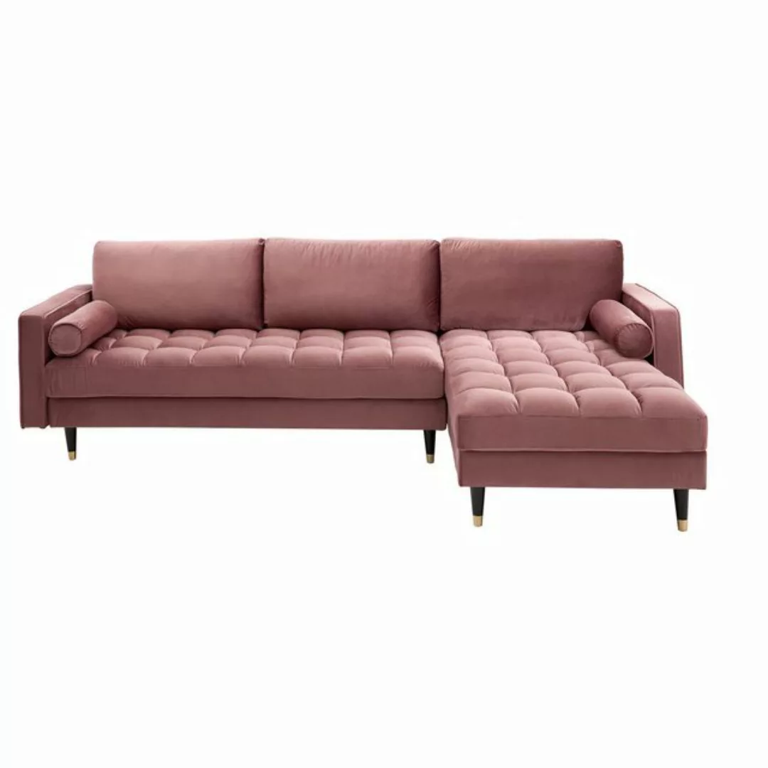 riess-ambiente Ecksofa COZY VELVET 260cm altrosa / schwarz gold, Einzelarti günstig online kaufen