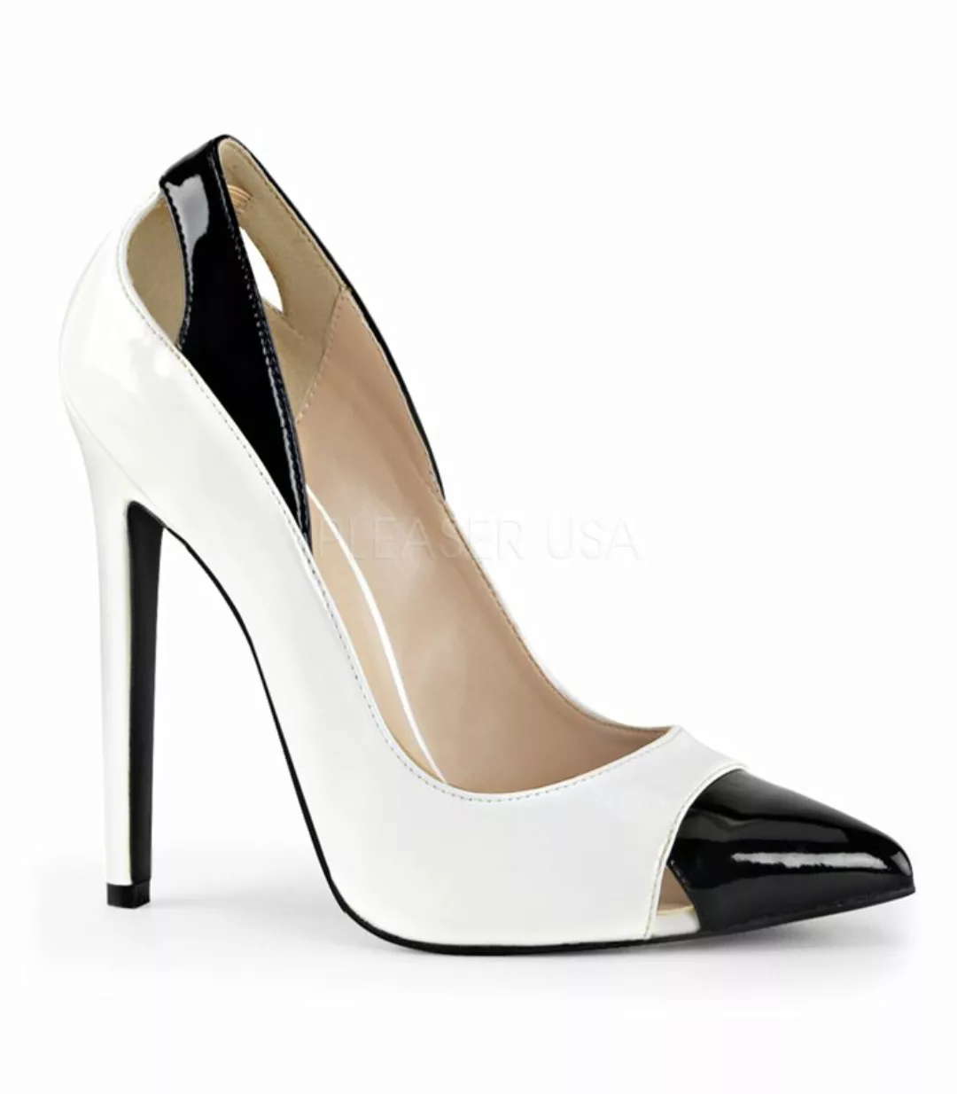 Stiletto Pumps SEXY-22 - Weiß/Schwarz (Schuhgröße: EUR 44) günstig online kaufen
