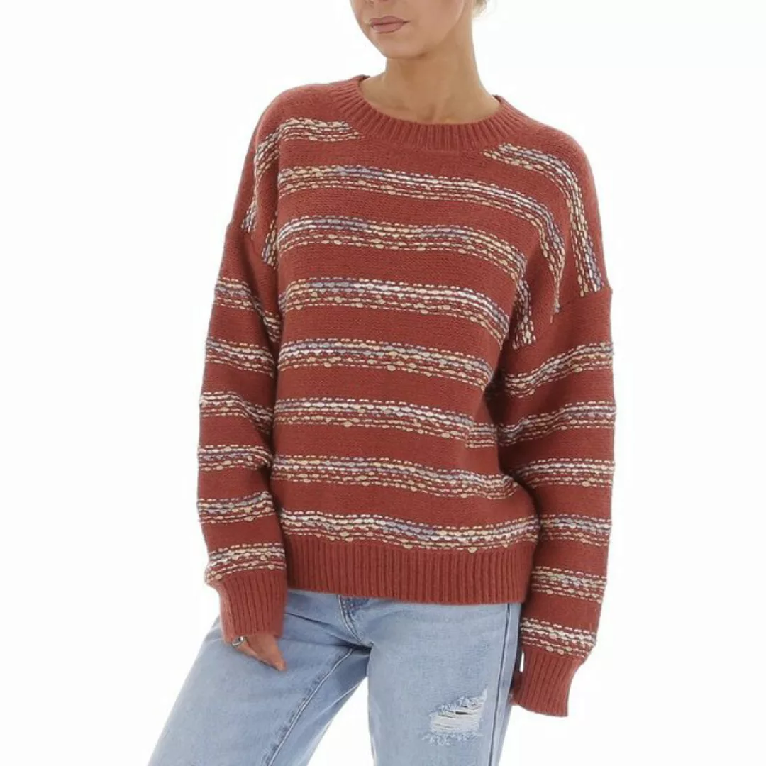 Ital-Design Strickpullover Damen Freizeit Glitzer Gestreift Stretch Strickp günstig online kaufen