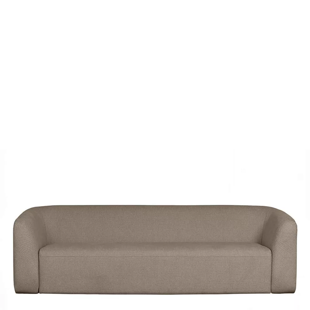 Sofa Dreisitzer Hellbraun Chenille im Skandi Design 240 cm breit günstig online kaufen