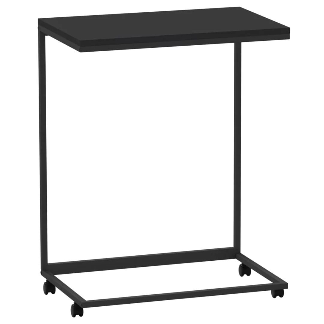 Vidaxl Beistelltisch Mit Rollen Schwarz 55x35x70 Cm Holzwerkstoff günstig online kaufen