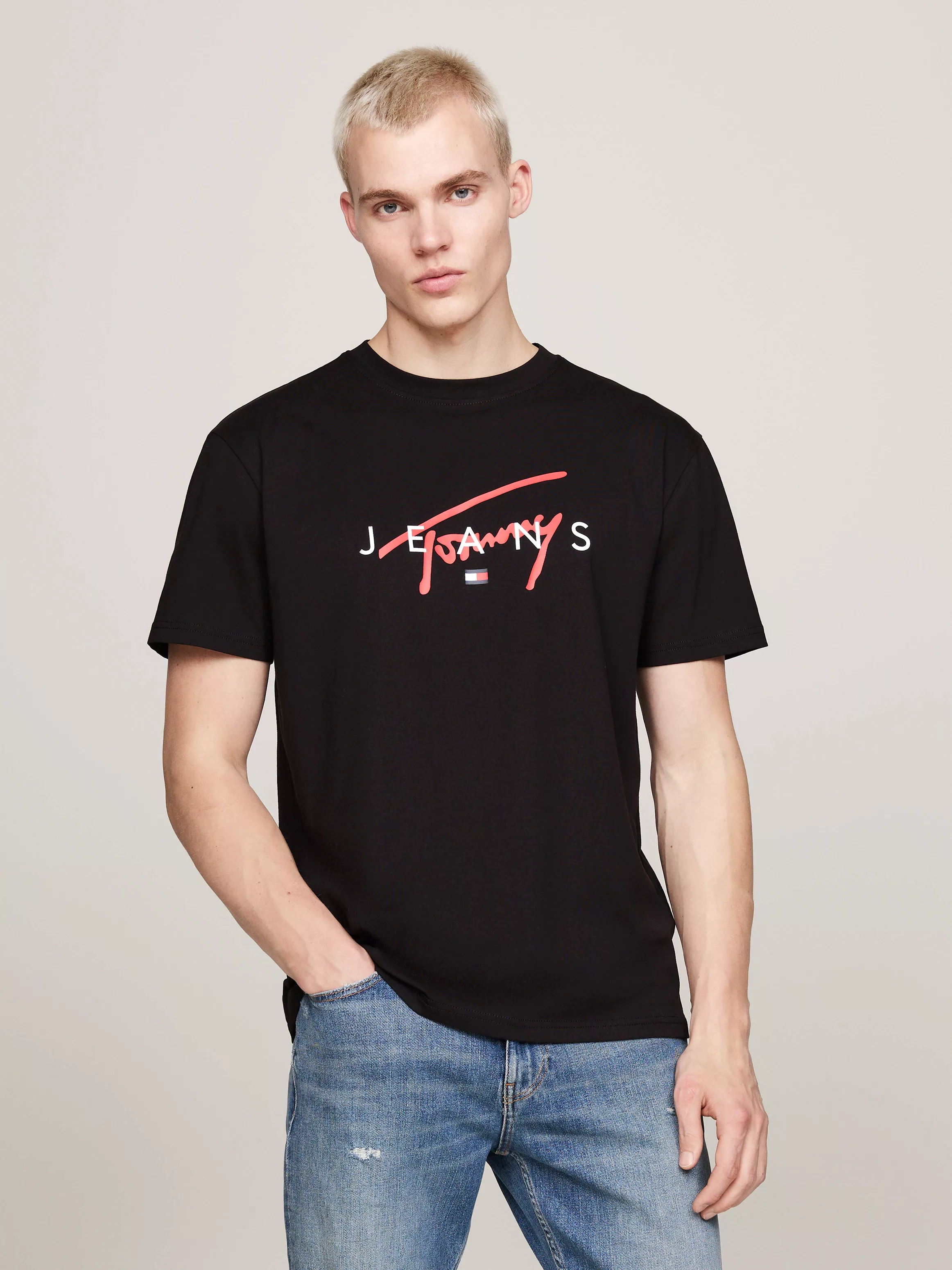 Tommy Jeans T-Shirt "TJM REG SIGNATURE TWIST TEE EXT", großes Signatur-Logo günstig online kaufen