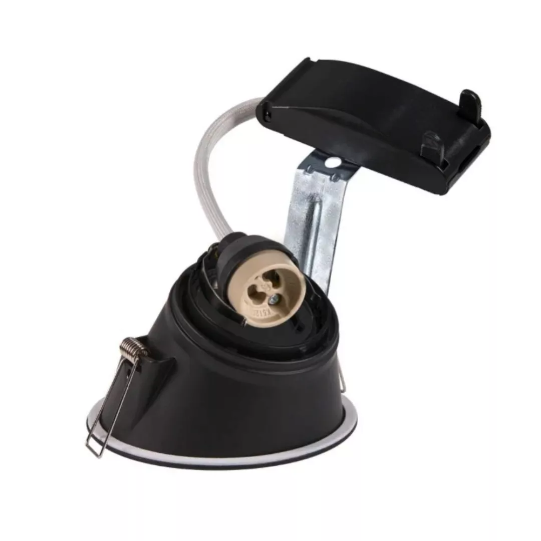 Einbauleuchte Horn-A in schwarz, mit Clipfedern, IP 21, abgewinkelte Lichta günstig online kaufen