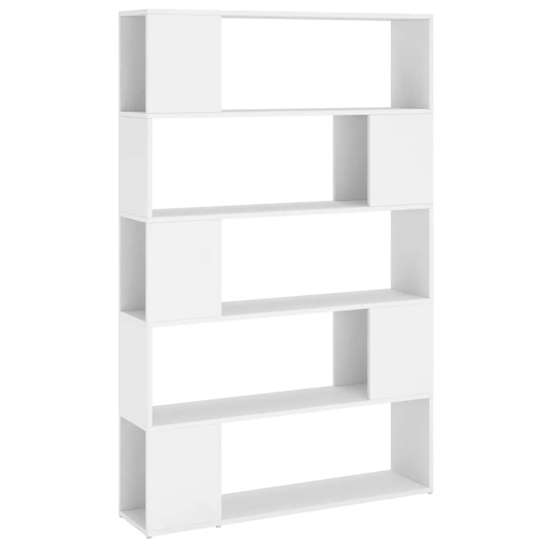 Bücherregal Raumteiler Weiß 100x24x155 Cm Spanplatte günstig online kaufen