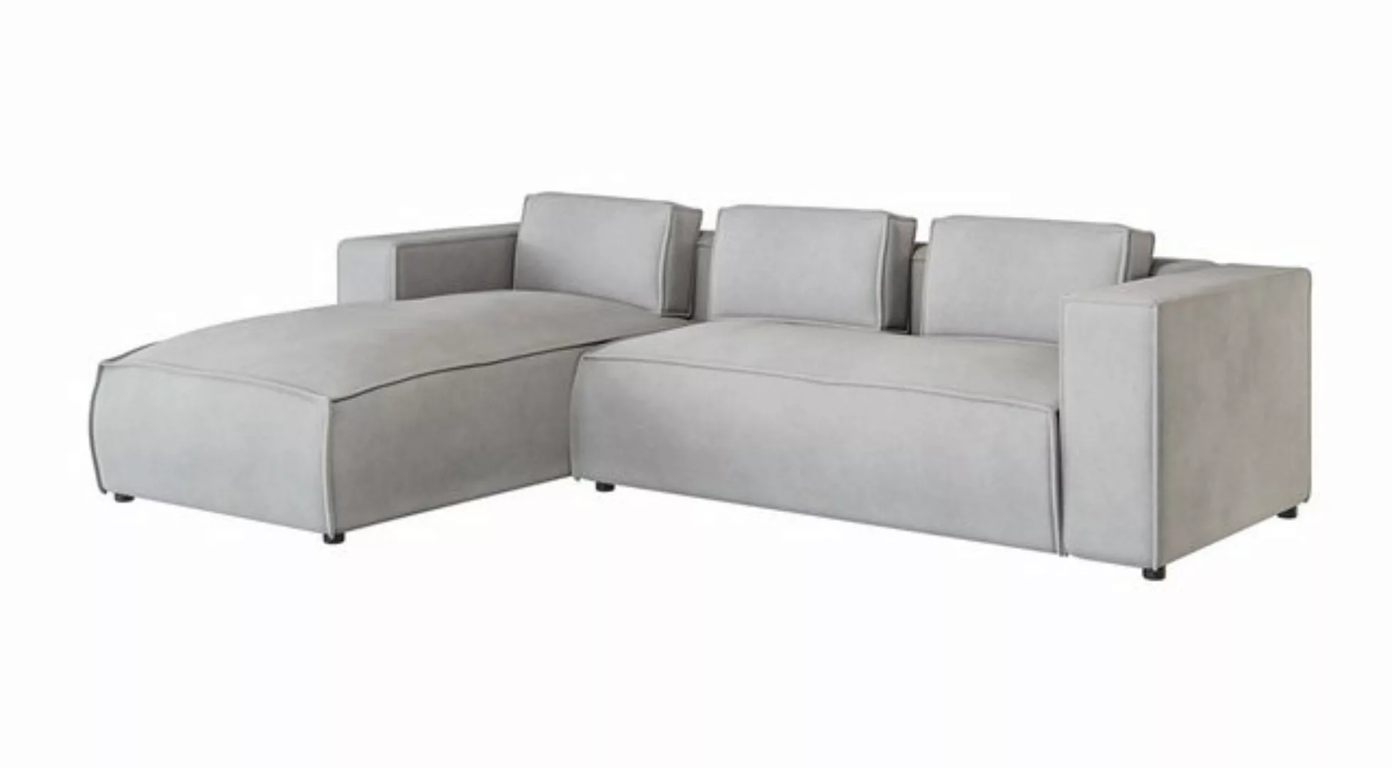 S-Style Möbel Ecksofa Renzo aus Luxusmicrofaser mit Ottomane und weichem Si günstig online kaufen