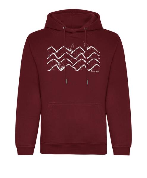 Unisex Hoodie Mit Wellen Und Booten Aus Biobaumwolle Und Recycelten Polyest günstig online kaufen