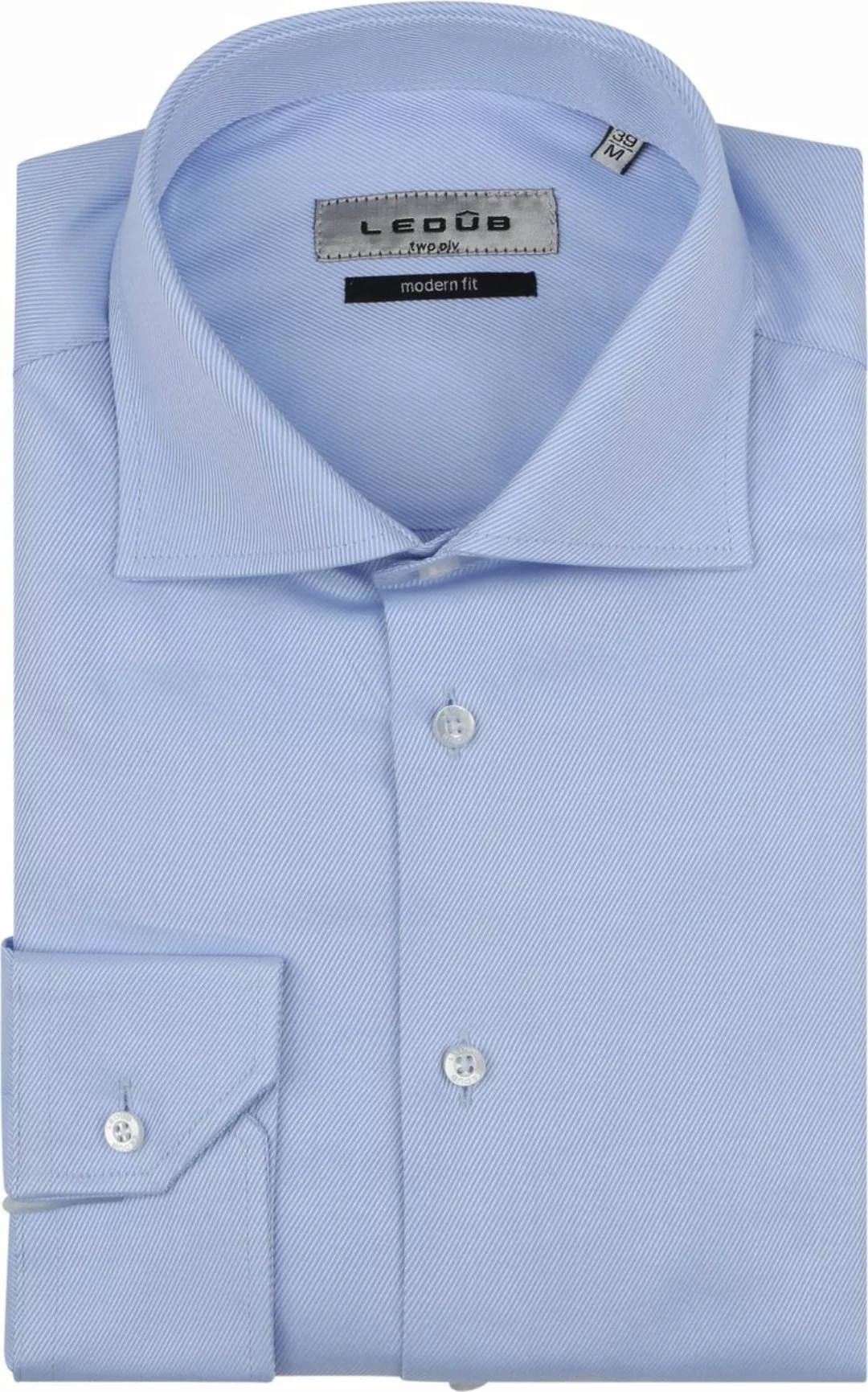 Ledub Hemd Hellblau Twill - Größe 42 günstig online kaufen