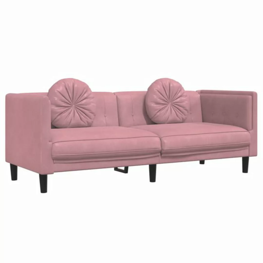 vidaXL Sofa Sofa mit Kissen 3-Sitzer Rosa Samt günstig online kaufen